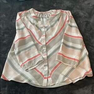 Striped Button-Up Blouse